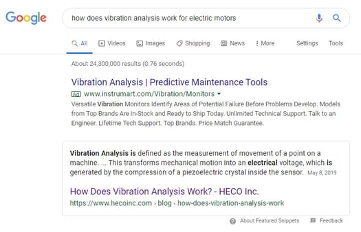 an example of feature snippet for vibration analysis