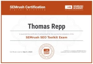 2019-09-Tom-Repp-SEMrush-certification-300x205